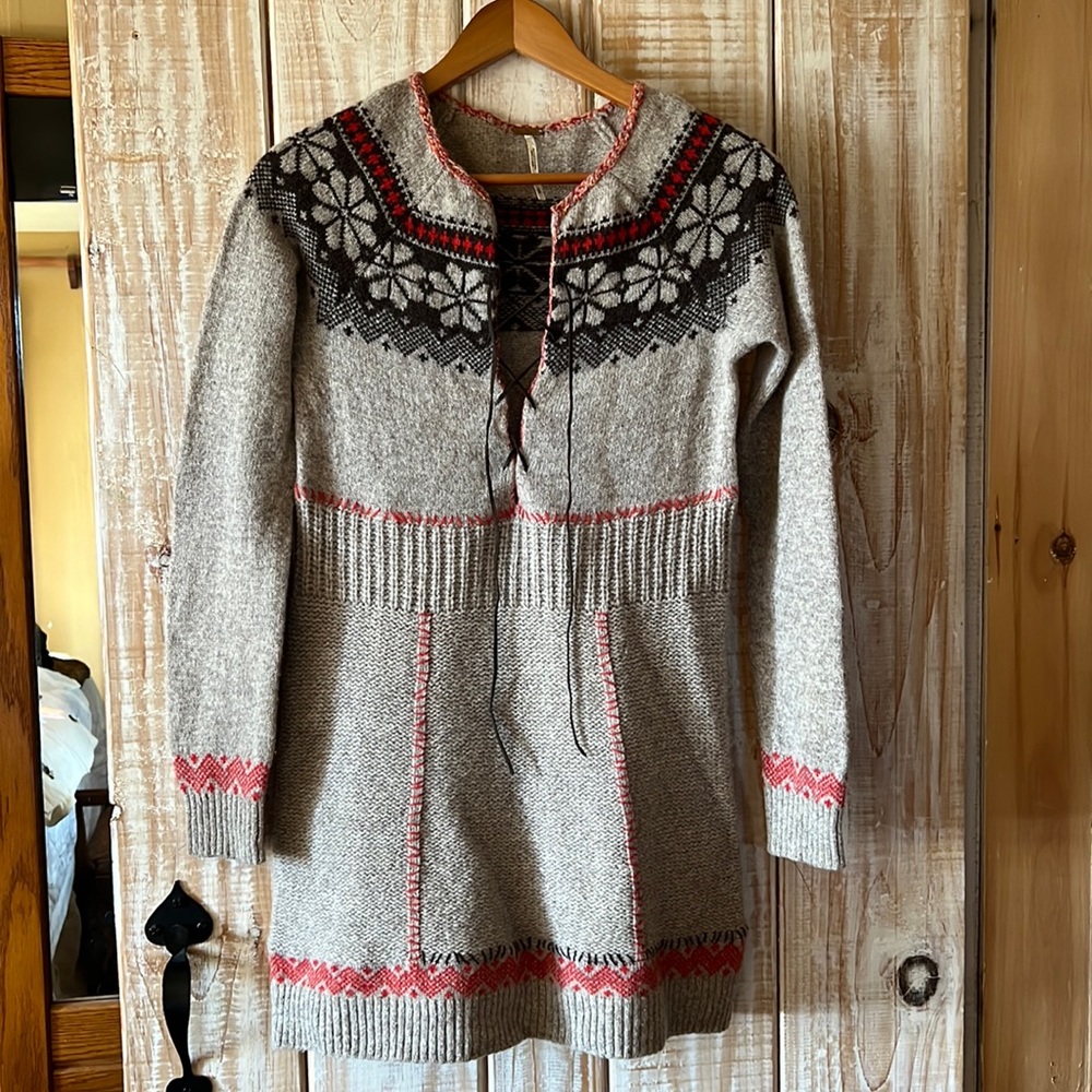 Free People Wool Sweater /Dress/Tunic Size S